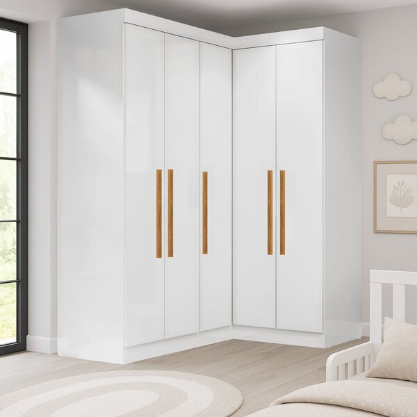 Guarda-roupa Infantil 5 Portas Jasmim Branco