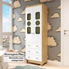 Guarda-roupa Infantil 61,7cm 2 Portas 3 Gavetas Com Janelas E