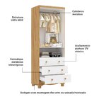 Guarda-roupa Infantil 61,7cm 2 Portas 3 Gavetas Com Janelas E