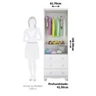 Guarda-roupa Infantil 61,7cm 2 Portas 3 Gavetas Com Janelas E