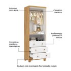 Guarda-roupa Infantil 61cm 2 Portas 3 Gavetas Com Janelas E P