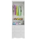 Guarda-roupa Infantil 61cm 2 Portas 3 Gavetas Com Janelas E P