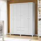 Guarda Roupa Infantil 6 Portas 2 Gavetas Aquarela Baby I01 Br