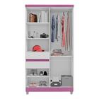 Guarda Roupa Infantil 6 Portas 2 Gavetas Branco Lilas 22605 A