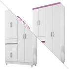 Guarda Roupa Infantil 6 Portas 2 Gavetas Branco Lilas 22605 A