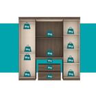 Guarda Roupa Infantil 6 Portas 2 Gavetas Porto Legno Com Pain