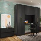 Guarda Roupa Infantil 6 Portas 2 Gavetas Porto Preto Com Escr