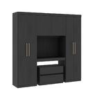 Guarda Roupa Infantil 6 Portas 2 Gavetas Porto Preto Com Escr