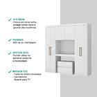 Guarda Roupa Infantil 6 Portas Branco C/ Escrivaninha