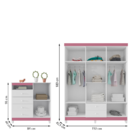 Guarda Roupa Infantil 6 Portas Com Cômoda Sapateira 1 Porta 4