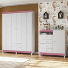 Guarda Roupa Infantil 6 Portas Com Cômoda Sapateira 1 Porta 4