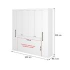 Guarda Roupa Infantil 6 Portas Com Escrivaninha Vega Branco C