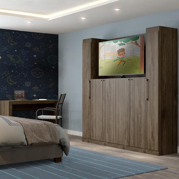 Guarda Roupa Infantil 6 Portas Com Escrivaninha Vega Legno Co