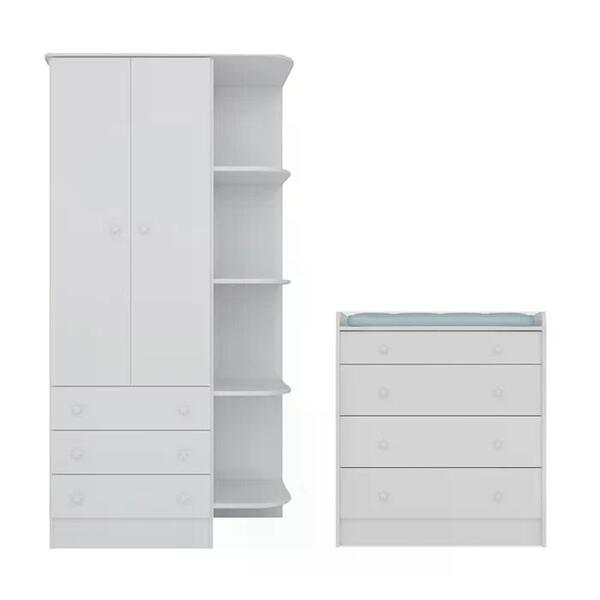 Guarda Roupa Infantil 825 E Comoda 2523 Doce Sonho Qmovi