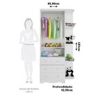Guarda-roupa Infantil 85cm 2 Portas 3 Gavetas Com Janelas E P