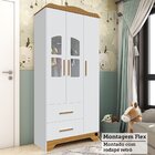 Guarda-roupa Infantil 92,9cm 3 Portas E 2 Gavetas Com Janelas