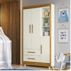 Guarda Roupa Infantil  Flocos 3 Portas 2 Gavetas Bco/ypê