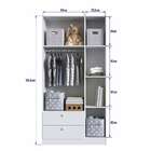 Guarda-roupa Infantil Aconchego 3 Portas 2 Gavetas Branco - C