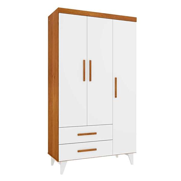 Guarda-roupa Infantil Aconchego 3 Pt 2 Gv Cinamomo E Neve