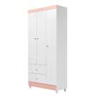 Guarda-roupa Infantil Afeto Flex 3 Pt 2 Gv Branco E Rose