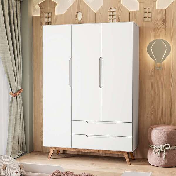 Guarda-roupa Infantil Alpi 3 Pt 2 Gv Branco