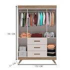 Guarda Roupa Infantil Ambiente Retrô Maya Off White Carvalho