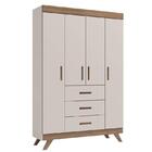 Guarda Roupa Infantil Ambiente Retrô Maya Off White Carvalho