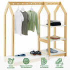 Guarda Roupa Infantil Arara Madeira Montessoriana Natural Bra