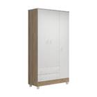 Guarda Roupa Infantil Ariel 3 Portas 2 Gavetas Carvalho Branc