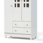 Guarda-roupa Infantil Ariel 3 Pt 2 Gv Branco Brilho