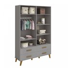 Guarda Roupa Infantil Ayla Reller Móveis Cinza Fosco