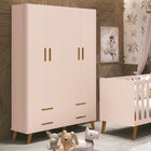 Guarda Roupa Infantil Ayla Reller Móveis Rosa Fosco