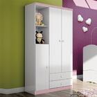 Guarda Roupa Infantil Bala De Menta 3 Portas E 2 Gavetas - Mó