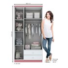 Guarda-roupa Infantil Bala De Menta I110 3 Portas 2 Gavetas H