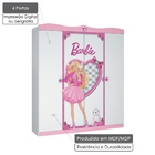 Guarda Roupa Infantil Barbie Star 4 Portas E 2 Gavetas Intern