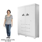 Guarda Roupa Infantil Bebê Ane 4 Portas 3 Gavetas Branco