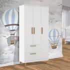 Guarda Roupa Infantil Branco 3 Portas Theo