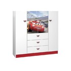 Guarda Roupa Infantil Carros Star 4 Portas Branco/vermelho -