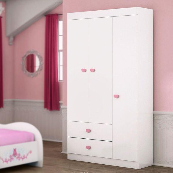 Guarda Roupa Infantil Carruagem 3 Portas Branco