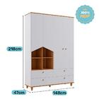 Guarda Roupa Infantil Casinha 4 Portas 4 Gavetas 100% Mdf Per