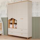 Guarda Roupa Infantil Casinha 4 Portas E 4 Gavetas - Permóbil