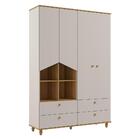 Guarda Roupa Infantil Casinha 4 Portas E 4 Gavetas - Permóbil