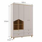 Guarda Roupa Infantil Casinha 4 Portas E 4 Gavetas - Permóbil