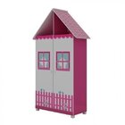 Guarda-roupa Infantil Casinha Com Pés 100% Mdf Pink Ploc/bran