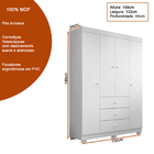 Guarda Roupa Infantil Ceci 132cm 4 Portas 100% Mdf Branco Bri