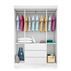 Guarda Roupa Infantil Ceci 132cm 4 Portas 100% Mdf Branco Bri