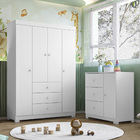 Guarda Roupa Infantil Ceci 132cm 4 Portas 100% Mdf Branco Bri