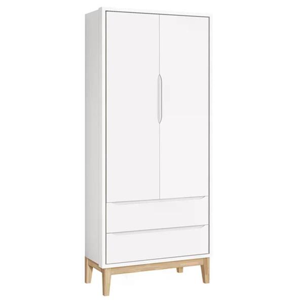 Guarda Roupa Infantil Classic 2 Portas Com Pés Madeira Natura