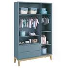 Guarda Roupa Infantil Classic 3 Portas Com Pés Madeira Natura