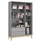 Guarda Roupa Infantil Classic 3 Portas Com Pés Madeira Natura